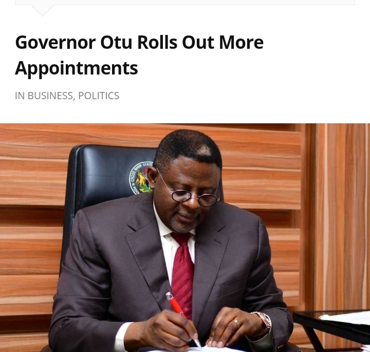 The latest appointments galore was contained in a press release made available by his Chief Press Secretary, Gill Nsa

Read more @ 👇👇
crossriverwatch.com/?p=90805