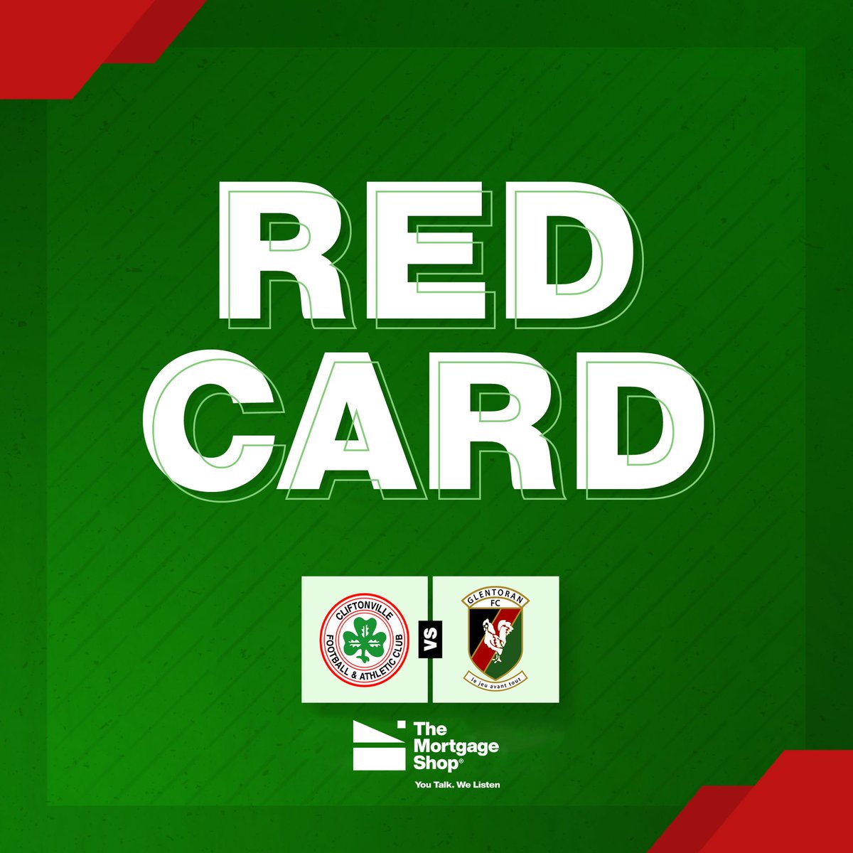 67’ Red card - Second yellow for Finnegan means Cliftonville are down to 10 #CLIGLE #LeagueCup [3-2]