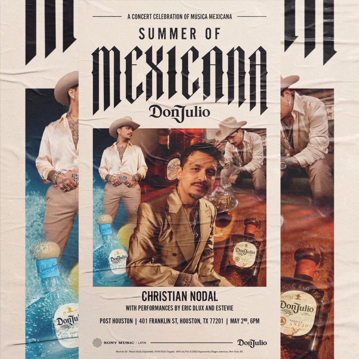 It’s a Summer of Mexicana giveaway this Sunday! Everyone through the door from 8-10pm will be entered to win a pair of tickets to an exclusive “invite only” concert with Christian Nodal and special guests. Presented by @donjulio