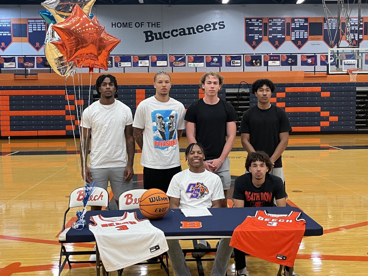 Congrats to Beech 2024 Odell Bradley for signing to play basketball at Chattanooga State today!!🏀🏀🧡💙