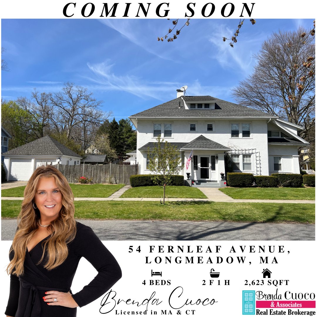 🗝️ Coming Soon to Longmeadow & Upcoming Open House! 
📍 54 Fernleaf Avenue, Longmeadow, MA 

🏡 Join us at the Open House Saturday, 5/18 from 11:00 AM-12:30 PM with or call Brenda Cuoco for more details! 📞413-333-7776

🤔 Curious what your home is worth?
ma-cthomes.com/cma/property-v…