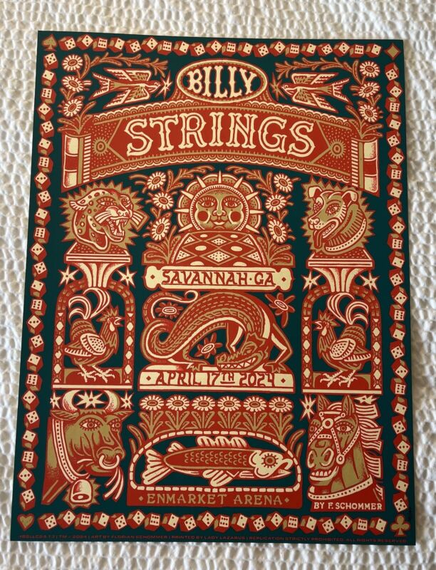 Billy Strings Savannah 🎶🎵🕺 4-17 GA Reg Great Poster, 23 Of 500, Mint ebay.com/itm/Billy-Stri… #ad