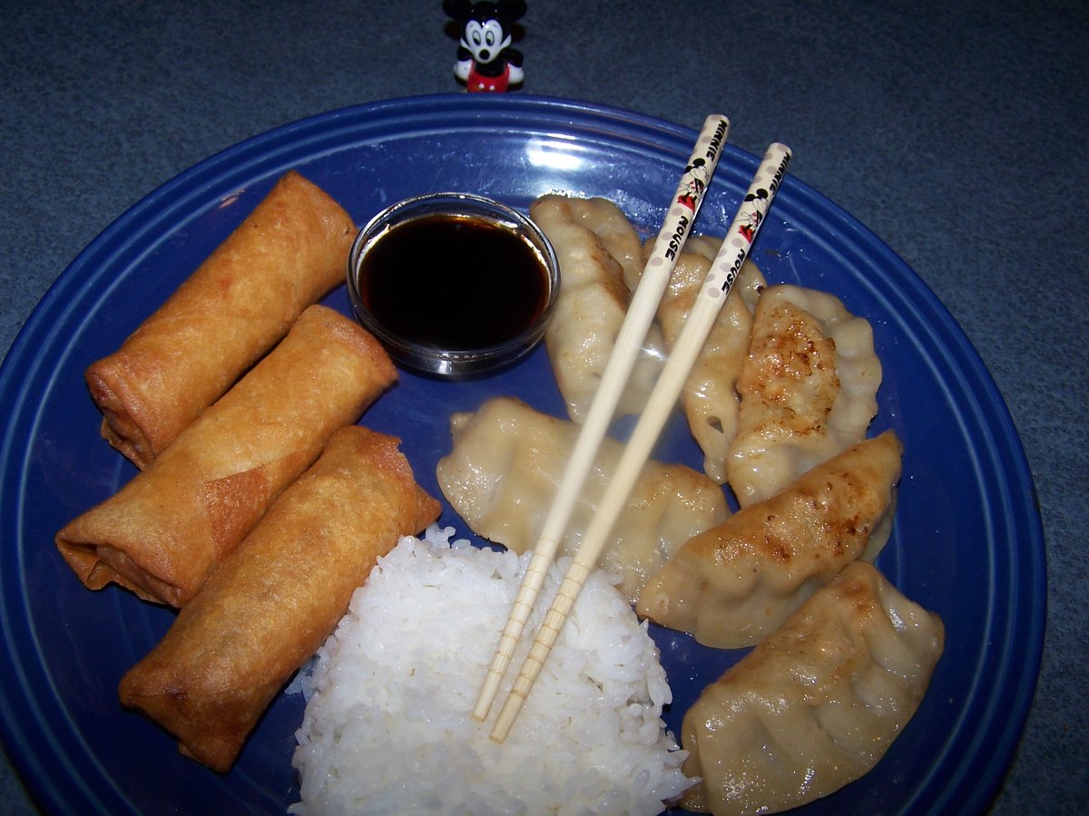 2day #foodie #menucall Egg Rolls & Pot Stickers with Steam Rice. Enjoy Life Eat Food. Apr26