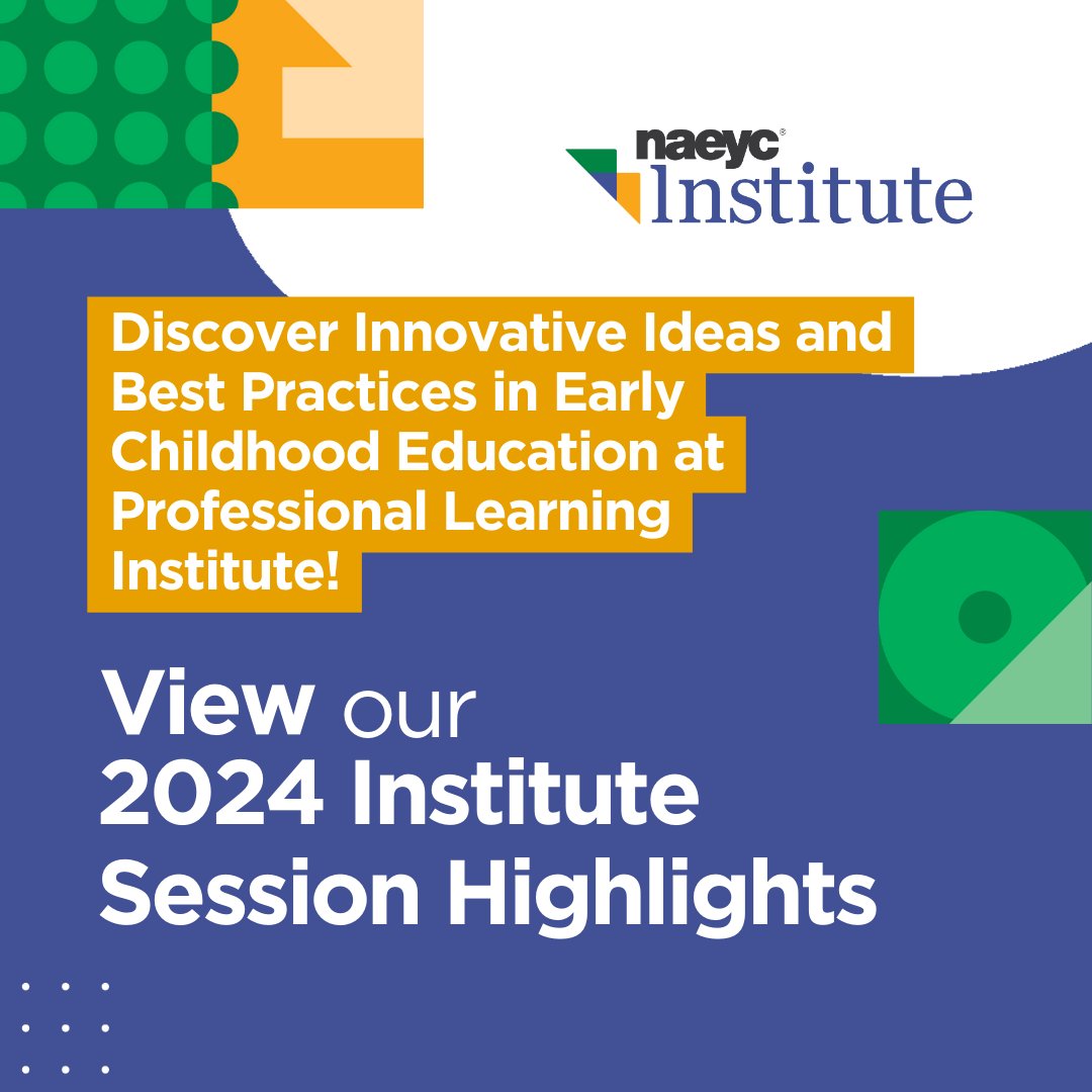 Elevate your voice in early learning at the Professional Learning Institute with sessions focused on Creating a Caring, Equitable Community of Learners. Explore our full list of transformative sessions: naeyc.org/events/institu…