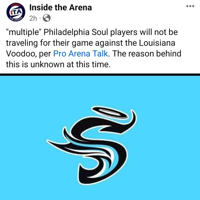 DEVELOPING AFL NEWS

Multiple reports today regarding issues with the Philadelphia Soul AFL team 1 day before the AFL season officially kicks off. This appears to be a fluid situation..

Note: If more concrete information breaks, I'll pass it forward..

ℹ️x.com/acarter_TV/sta……