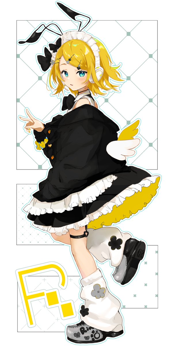 kagamine rin 1girl solo looking at viewer blush short hair blue eyes blonde hair  illustration images