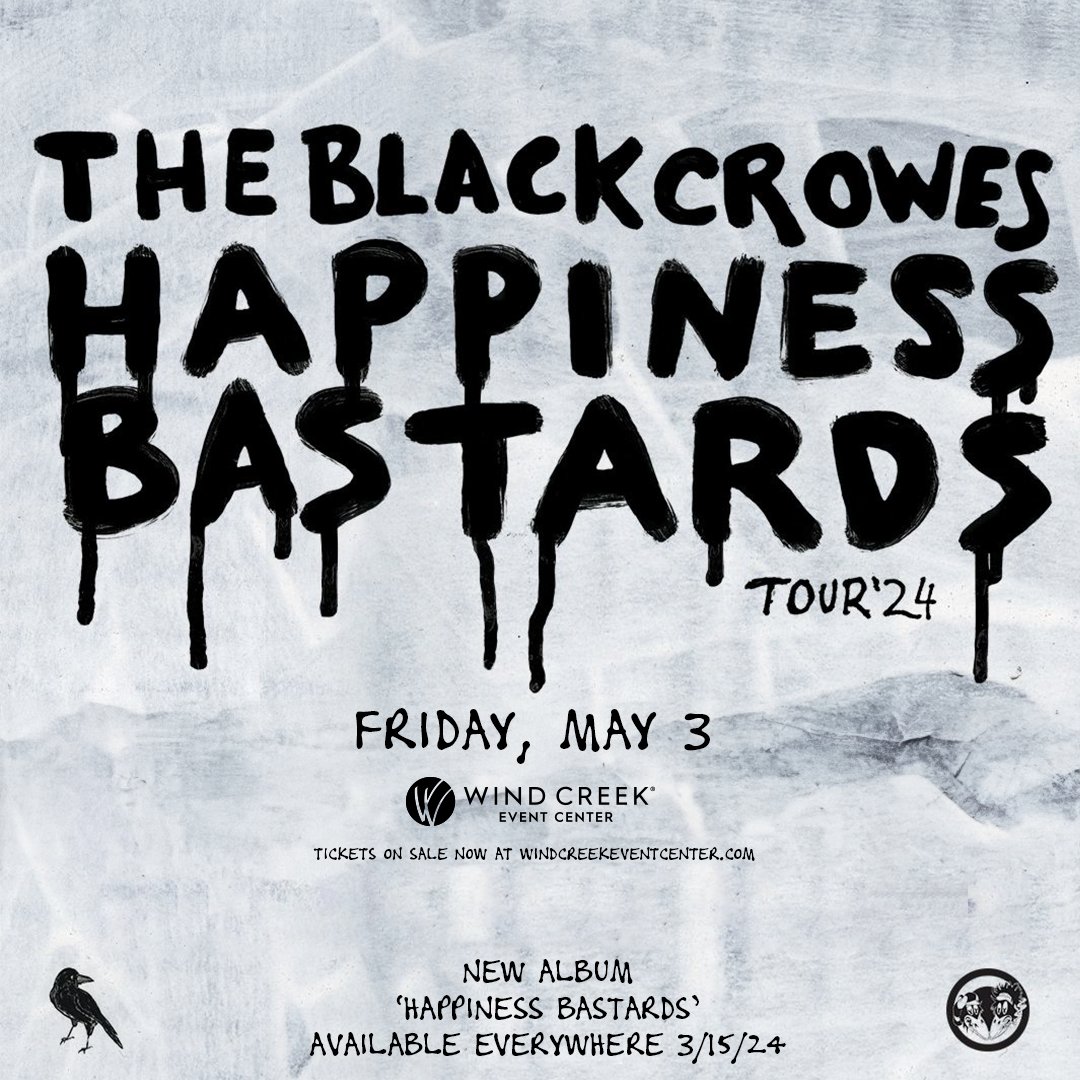 The Black Crowes take the stage at the Wind Creek Event Center in one week! Tickets: bit.ly/3S7sQP3