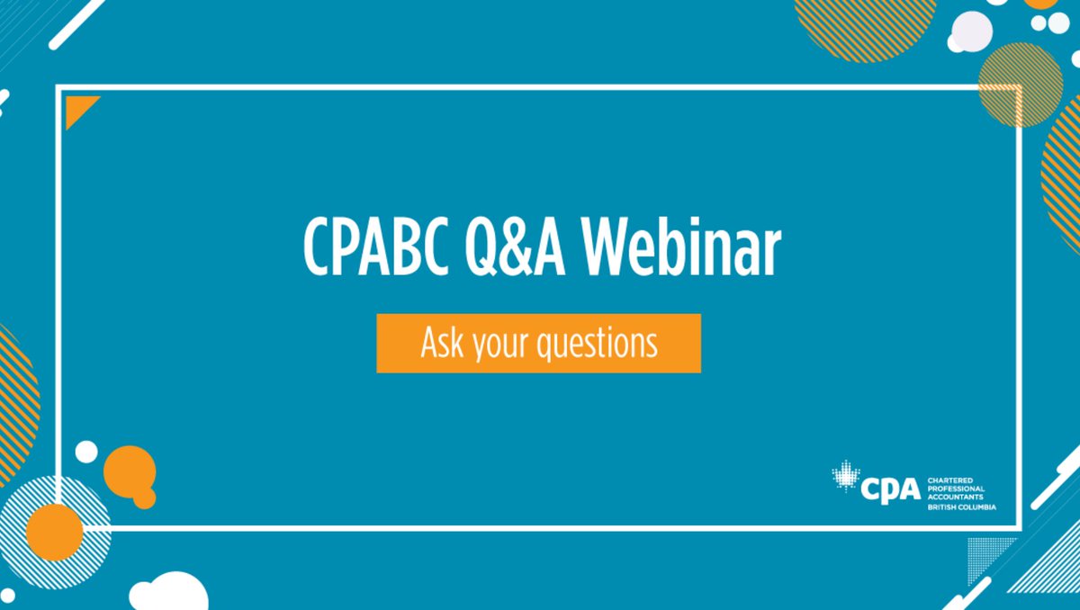 Join the CPABC recruitment staff for an online general Q&A session on April 30 from 5:30pm-6:30pm PT to learn about the CPA Program admission requirements, how to apply, and much more. Register at: bccpa.zoom.us/webinar/regist…