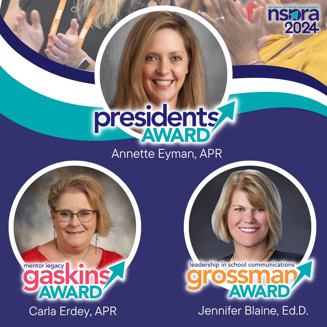 Congratulations to @AnnetteEyman, @CarlaErdey & @jennifer_blaine, NSPRA's 2024 Individual Recognition Award recipients!

“It’s an honor to recognize their leadership and support for their colleagues and the profession.” - NSPRA President @TrentAllenSays bit.ly/49TFMPt