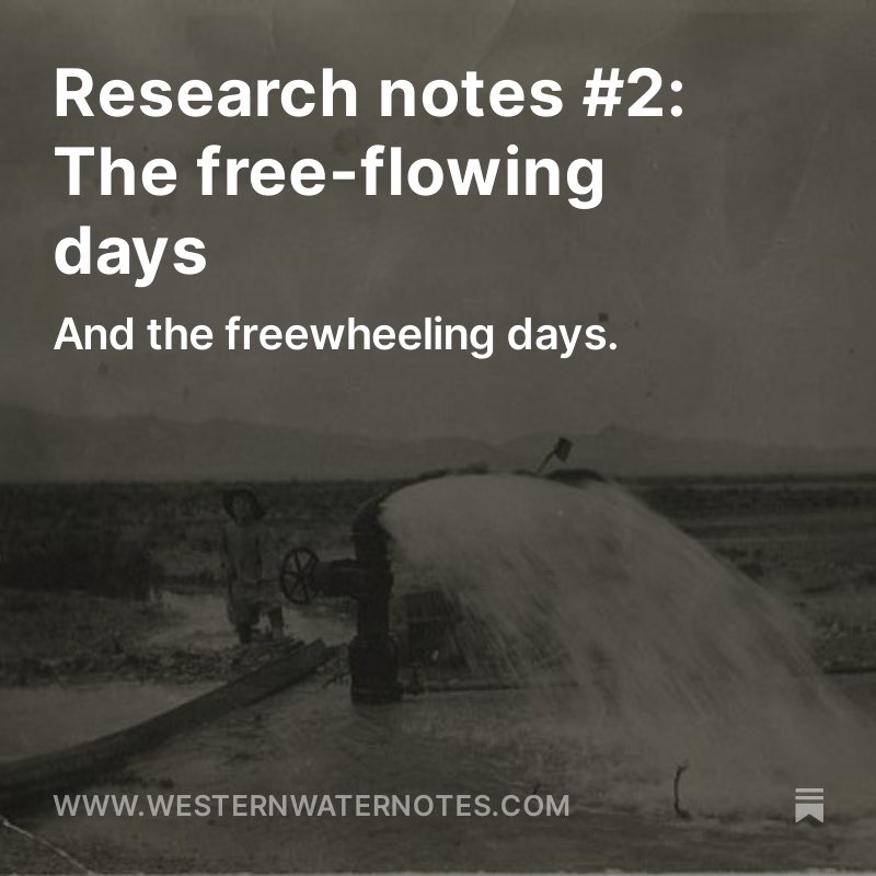 Came across some old photos of artesian wells in Las Vegas. They are wild. Wrote a little post about free-flowing, freewheeling days when water sprayed up from the ground and waste that led, in part, to Nevada groundwater law. westernwaternotes.com/p/research-not…