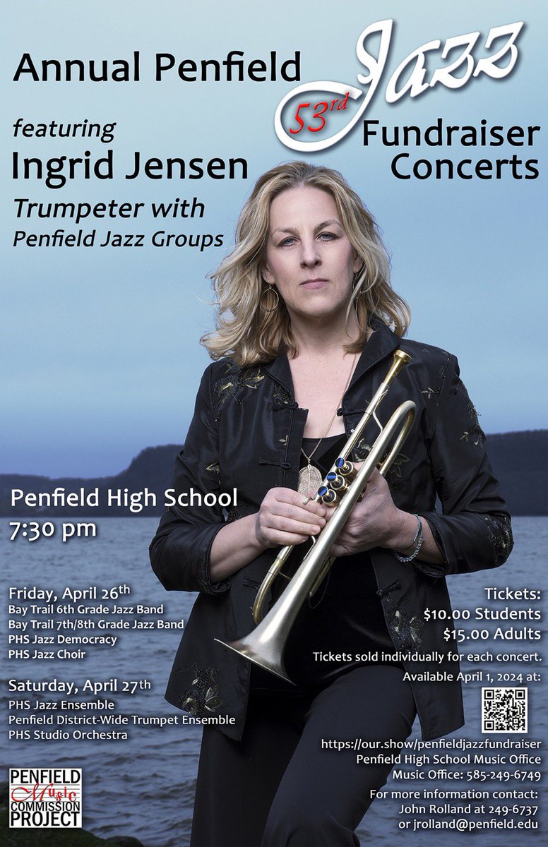 Penfield Music (@pcsd_music) on Twitter photo TONIGHT! Jazz Fundraiser opener featuring Ingrid Jensen! <a href="/BayTrail_PCSD/">Bay Trail MS</a> Jazz Bands, PHS Jazz Democracy and PHS Jazz Choir! 7:30pm PHS Auditorium! Tickets available online or at the door! @PenfieldCSD <a href="/PCSD_Music/">Penfield Music</a> TONIGHT! Jazz Fundraiser opener featuring Ingrid Jensen! <a href="/BayTrail_PCSD/">Bay Trail MS</a> Jazz Bands, PHS Jazz Democracy and PHS Jazz Choir! 7:30pm PHS Auditorium! Tickets available online or at the door! @PenfieldCSD <a href="/PCSD_Music/">Penfield Music</a>