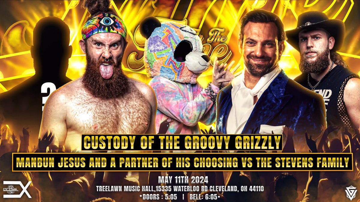 🚨Match Announcement🚨

The gauntlet has been thrown down! <a href="/manbunjesus/">MBJ</a> and a partner of his choosing will take on <a href="/CowboyStacee/">Space Cowboy Stacee Alexander</a> and, stepping out of retirement to “Put an end to ManBun Jesus once and for all,” <a href="/AronsThoughts/">Aron</a>! Who will MBJ choose to help BRING HIS FRIEND HOME?