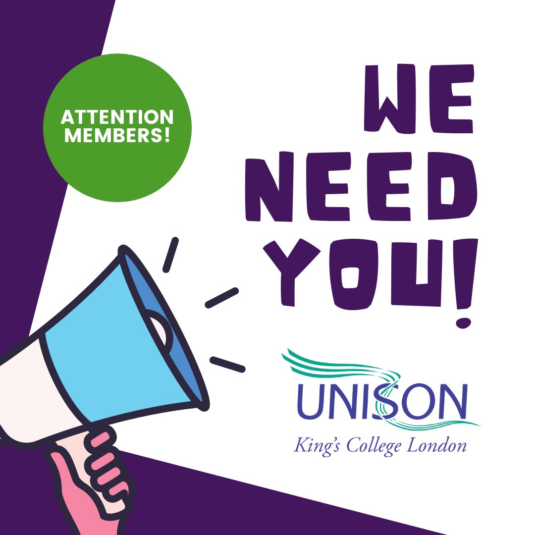 🌟KCL UNISON Members!🌟
We need your voice! 📣 Check the survey link in our WhatsApp community or your email.
Help shape the future at King's on key issues:
🚀 Career Progression
🔗 Casualisation
🌈 Equality
📚 Workloads
👉 Respond by 3 May. Your feedback matters!
#TogetherWeCan