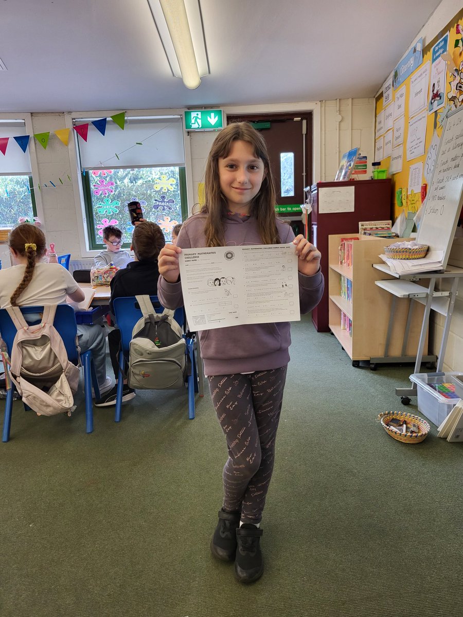 This girl presented a maths challenge to us this afternoon, we enjoyed solving the mathematical problems. Welldone ✔️ @Gourockpr