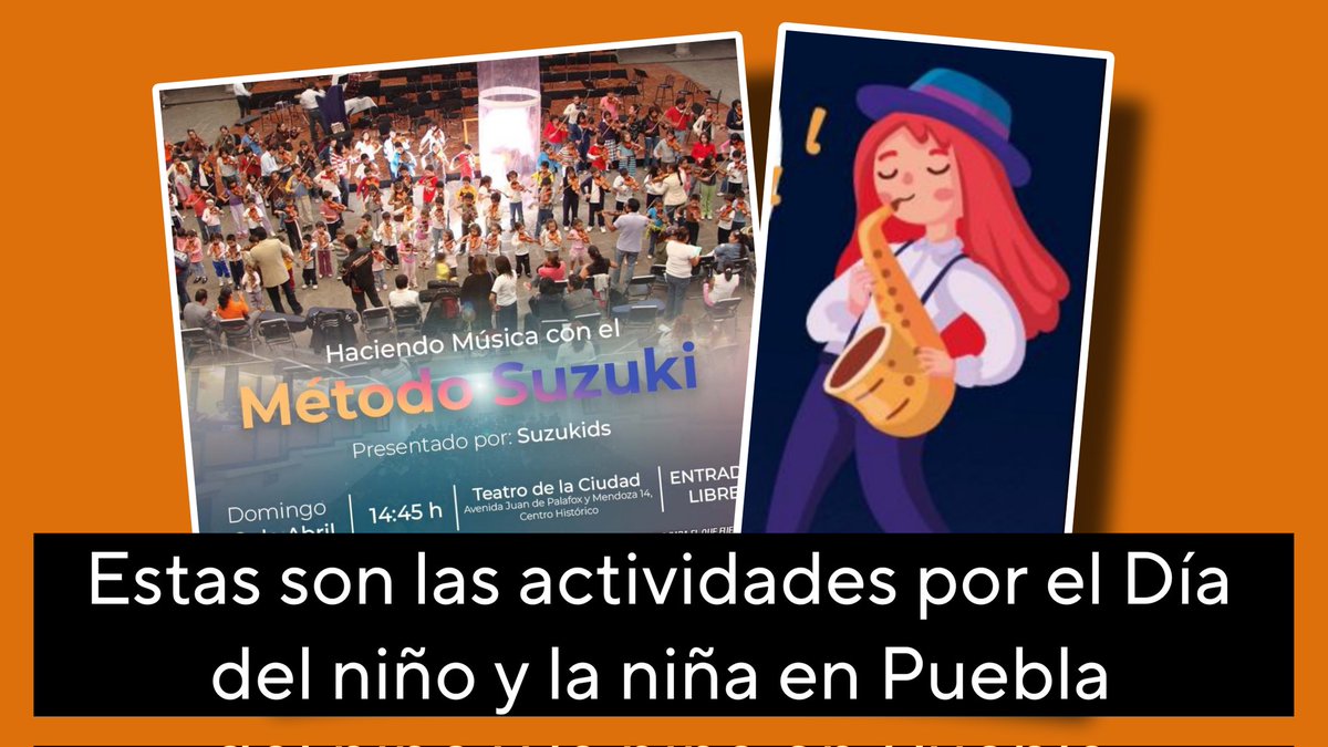 🎉👧🏽✨ En conmemoración del Día de la Niña y el Niño, a partir de este 26 de abril y hasta el 1ero de mayo se ofrecerá una agenda #cultural pensada para las #infancias. #Cultura #Puebla infoquorum.com/notas/2024/04/…