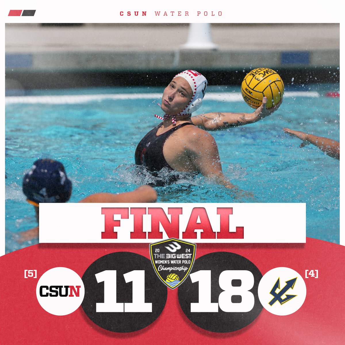 Final from the @BigWestSports Championships. Telek scores 5 goals as CSUN falls to UCSD. #GoMatadors