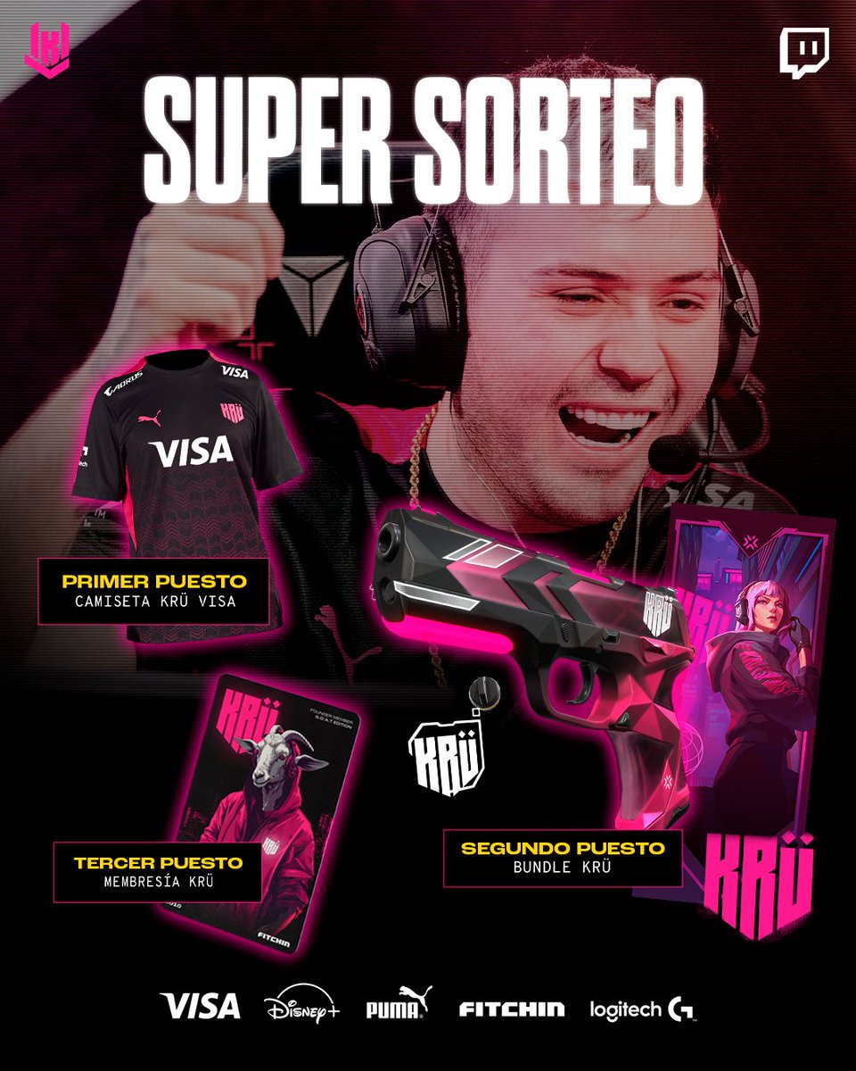 HOY SORTEO en vivo, por todo el apoyo que me vienen dando mi gente, Agradecido!

#1 Camiseta de KRÜ VISA 
#2 Bundle de KRÜ 
#3 Membresía de KRÜ

Único requisito: Dar RT y estar en el stream