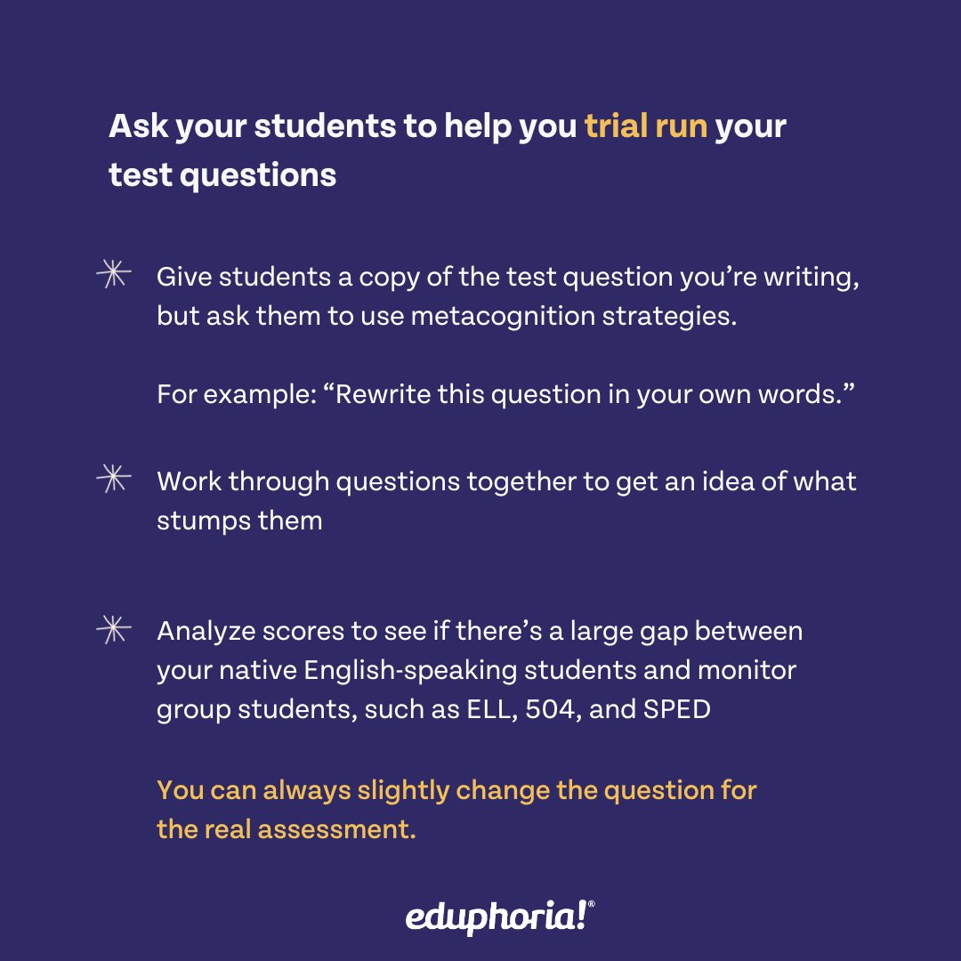 It can be hard to write assessments that aren't accidentally a measure of your students' reading comprehension. Our online testing supports and interactive items can help compensate for these barriers! Reach out in the comments or send us a message to learn more!