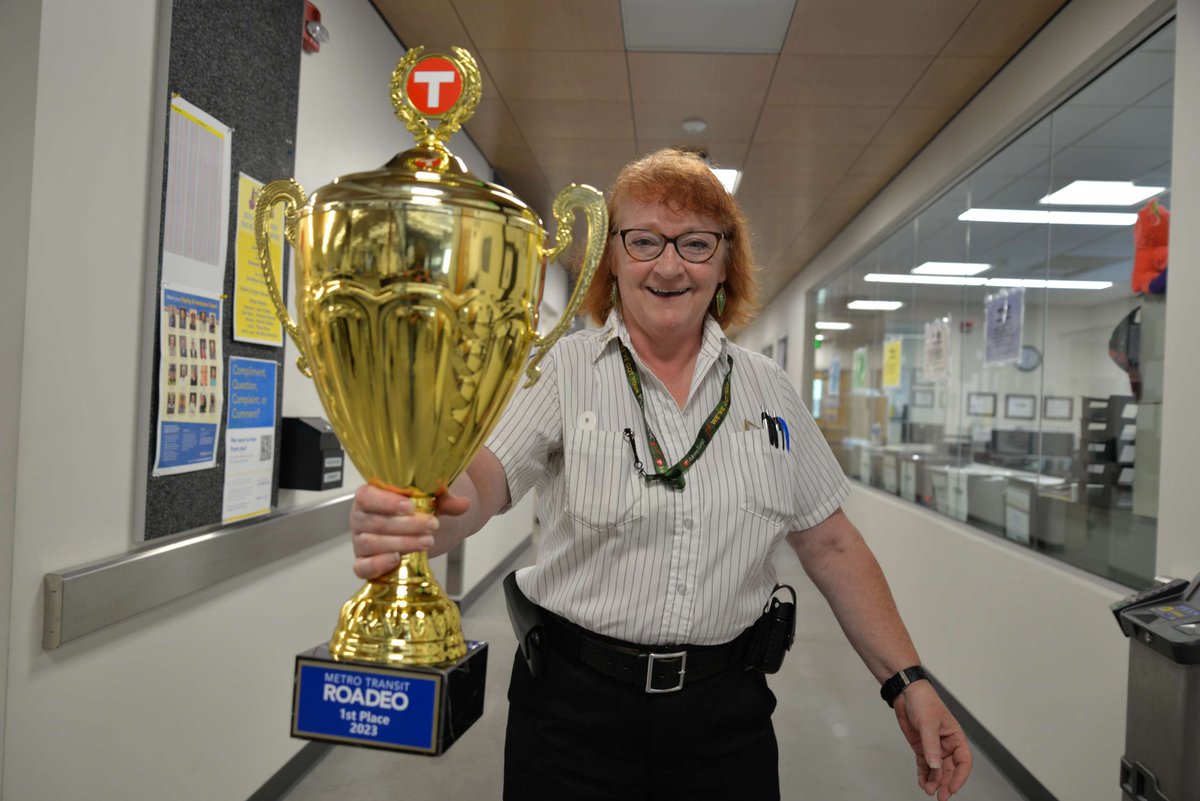 Good luck to our own Jean O., who this weekend will become the first woman from Metro Transit to compete in the @APTA_Transit International Bus Roadeo in Portland!