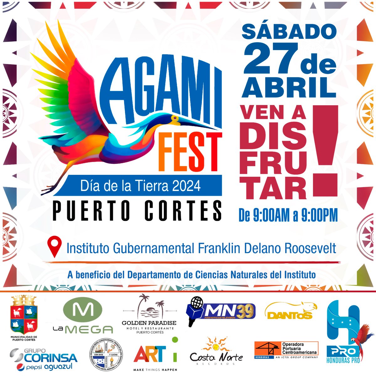 Dantoshn's tweet photo. Este sábado 27 de abril estaremos participando en el AGAMI FEST - Puerto Cortes en las instalaciones del Centro de Educación Media Gubernamental Franklin Delano Roosevelt, el evento inicia desde las 9:00 am y nuestra participación será alrededor de las 2:00 P.M.
¡Todos Invitados! https://t.co/x5JFSk1YjX