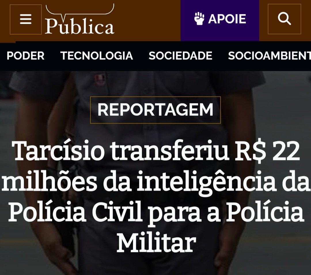 Em São Paulo, chegará o dia em que ocorrerá uma guerra entre a PM e a PC, e o grande culpado será o governador tô nem aí.