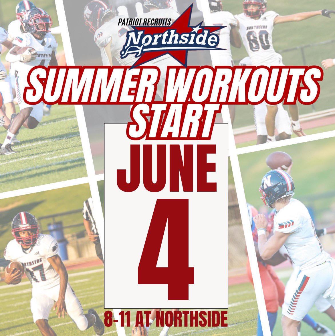 🚨Attention🚨 Current 8th graders attending Northside next school year. Summer workouts start June 4th from 8:00-11:00 AM at Northside. Please contact Coach Oropeza at oropeza.andrew.j@muscogee.k12.ga.us for more details. @BigFaceSportss @DC_Sports_706