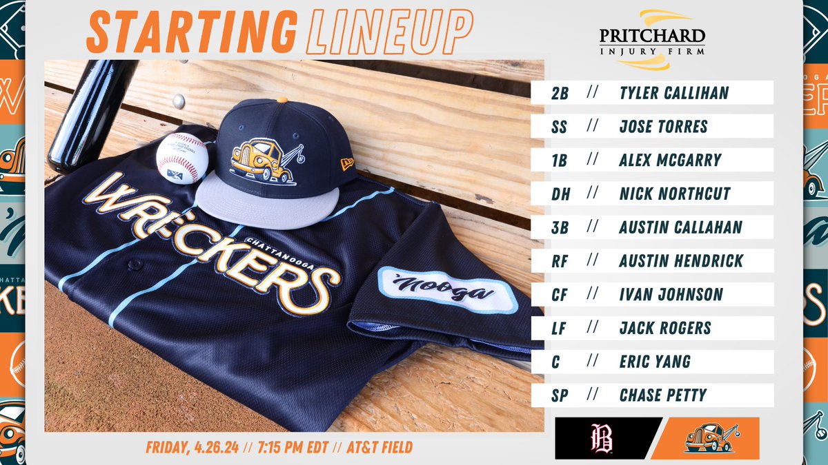 First Wreckers Lineup 🪝 🏟️: Gates open at 6pm 📻: Listen on 98.1 The Lake 📺: Watch on MiLB.TV