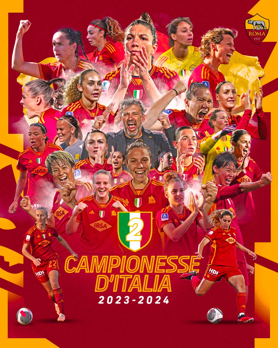 It’s official… 🏆 ITALIAN CHAMPIONS ONCE AGAIN! 🇮🇹 #ASRomaWomen
