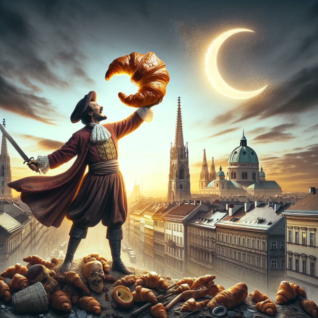 Et les Amis Musulmans, arrêtez de manger des Croissants 🥐 ce n'est pas Halal ! Pourquoi ? ... Voici pourquoi ⬇️ Le croissant a été créé à Vienne en Autriche pour célébrer la victoire sur les Ottomans lors du siège de la ville en 1683. Selon cette version, les boulangers de…