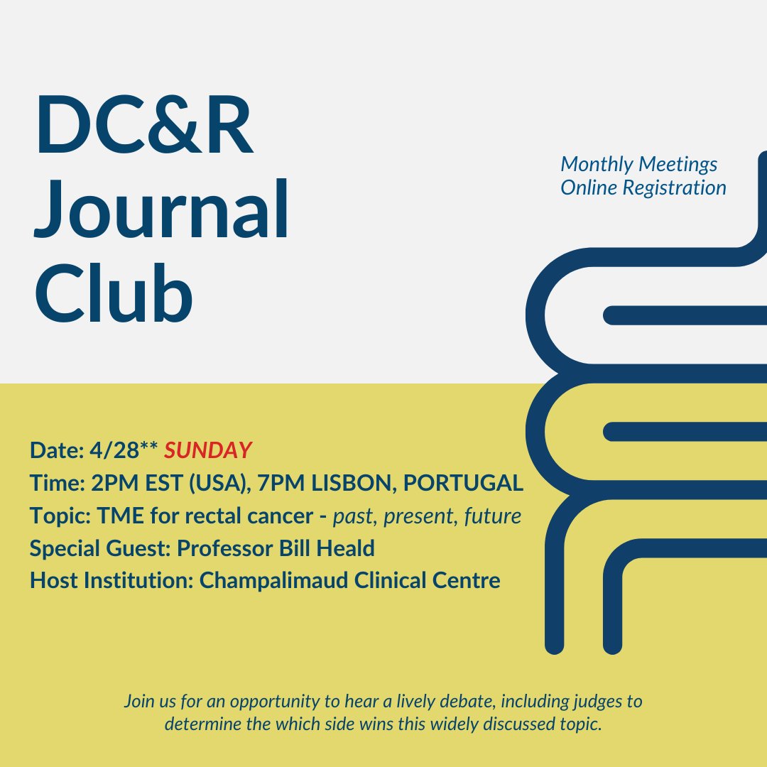 DATE CHANGE REMINDER: April #DCRJournalClub is happening this SUNDAY with Professor Bill Heald! Sign up: bit.ly/3W2qViw