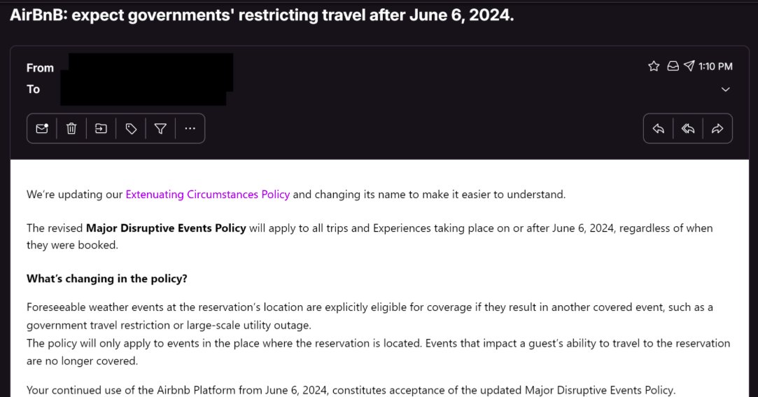 BREAKING: AirBnB is expecting large-scale government actions and lockdowns to begin on June 6, 2024, according to a newly obtained email.