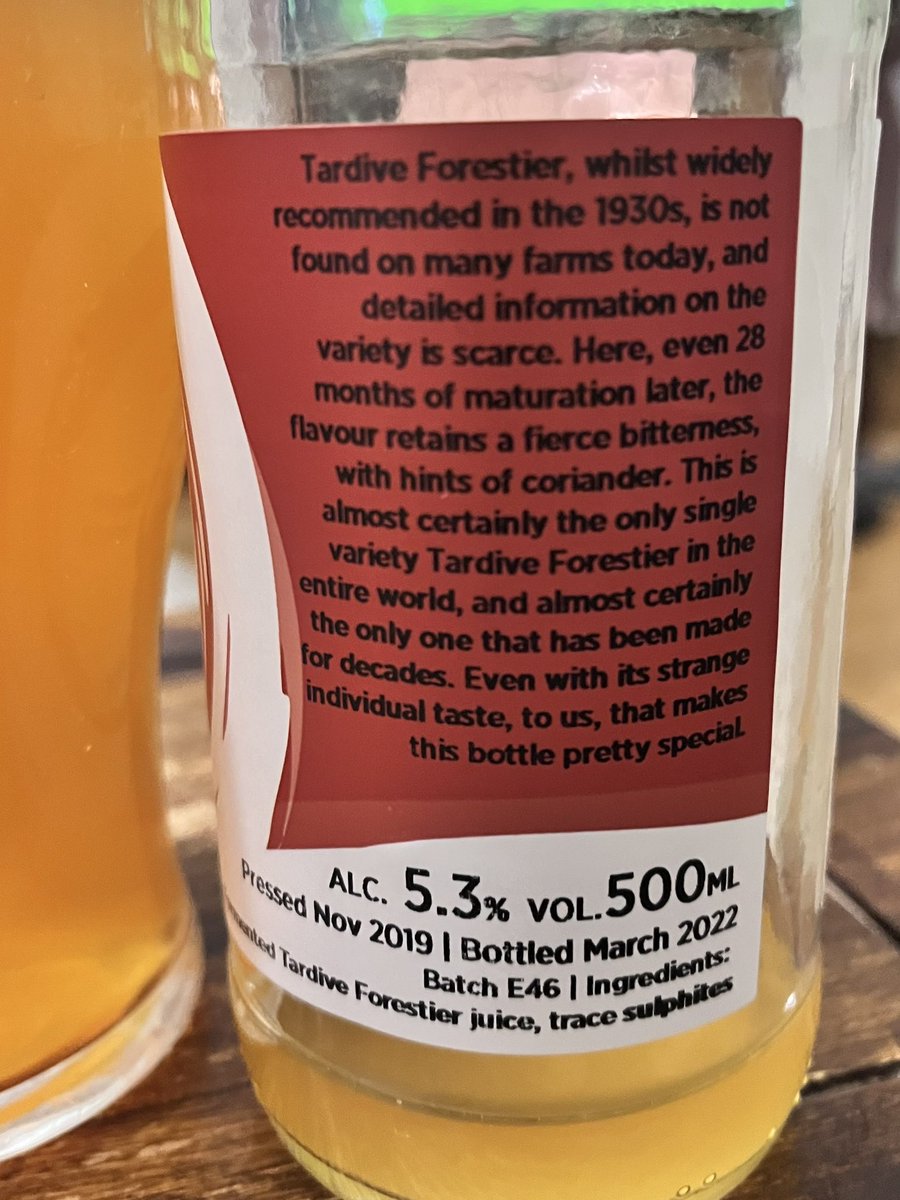 From @CotteridgeWines , #nowdrinking @RossCider 2019 Tardive Forestier Single Variety Cider. #realcider