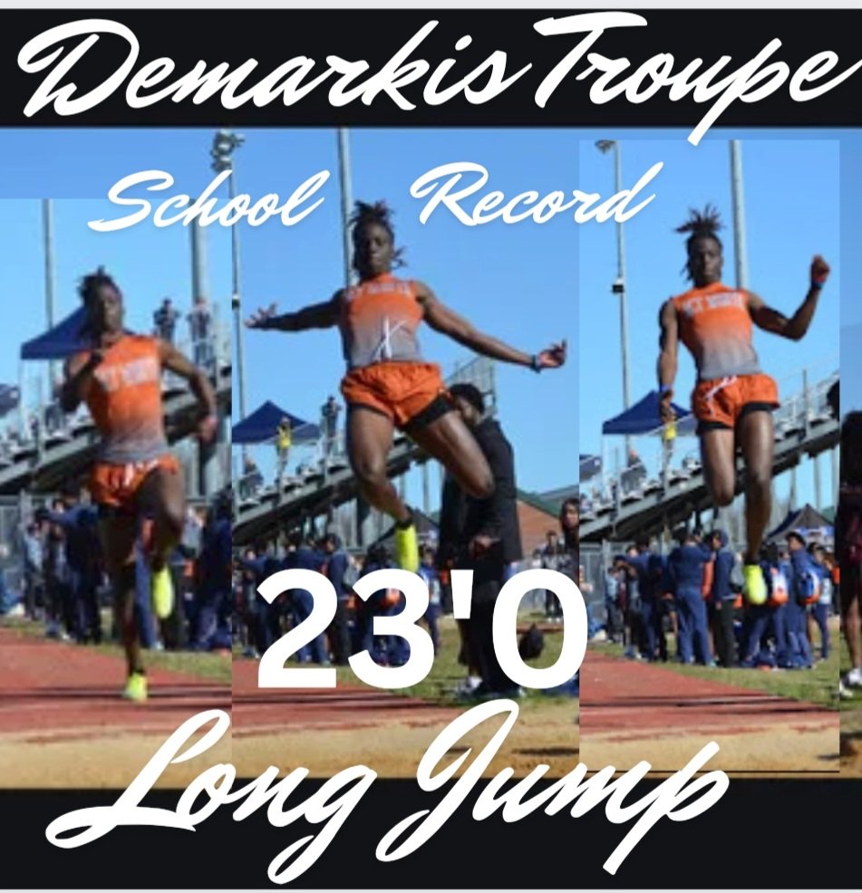 Regional Qualifier in the 200/Long Jump/4x200 Relay and School Record Holder in the Long Jump. We are proud of you and your accomplishments. #HornsUp @OffcialDeMarkis @CoachKenRoss @BWingDisd @ClubWtw @WTWRecruiting @Coach_LDockery