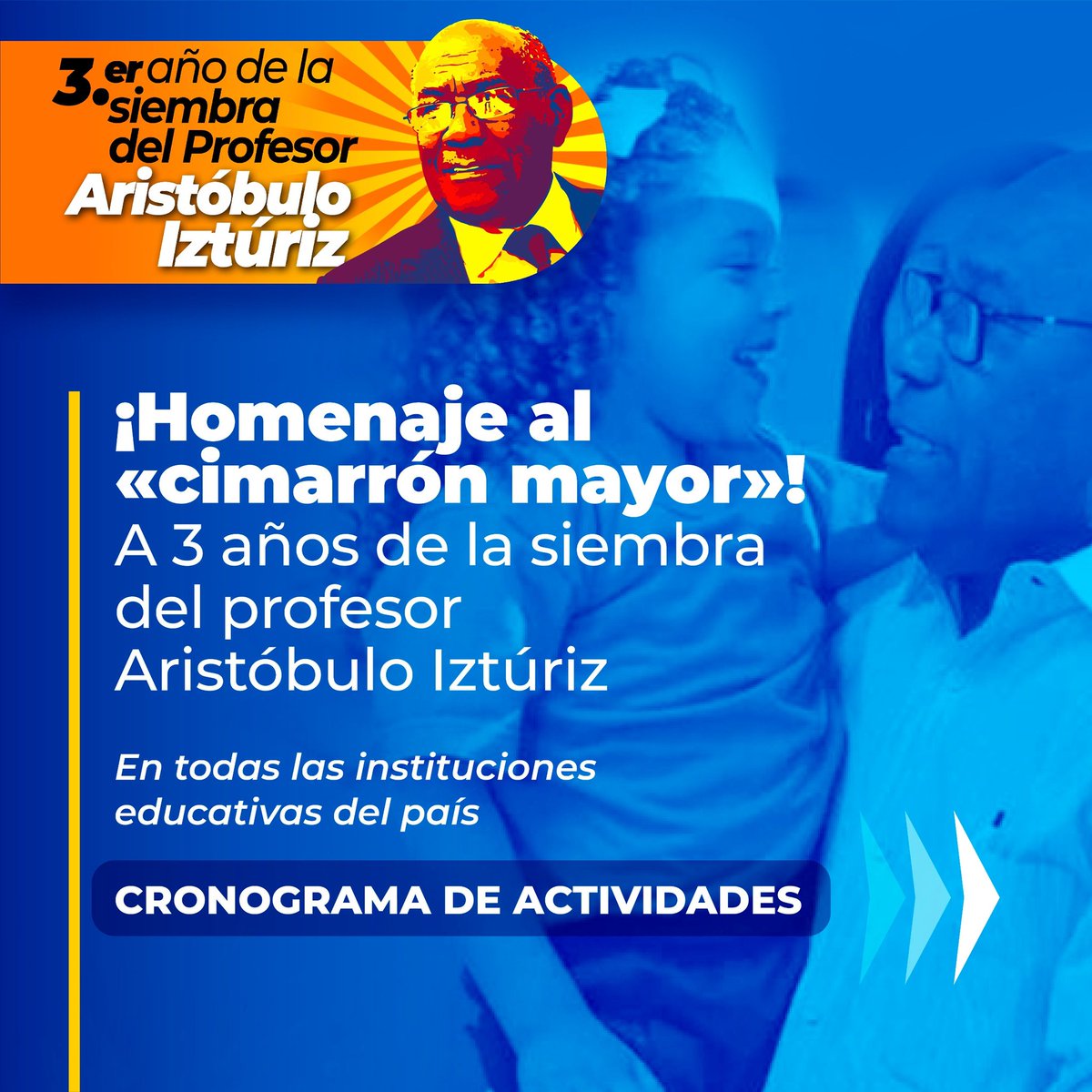 Nos une la enseñanza y el legado de todos/as los/as que han trabajado por la educación venezolana con esmero y dedicación. Esta semana la comunidad educativa organiza jornadas académicas y recreativas en honor al gran “profe”. Via @MPPEDUCACION