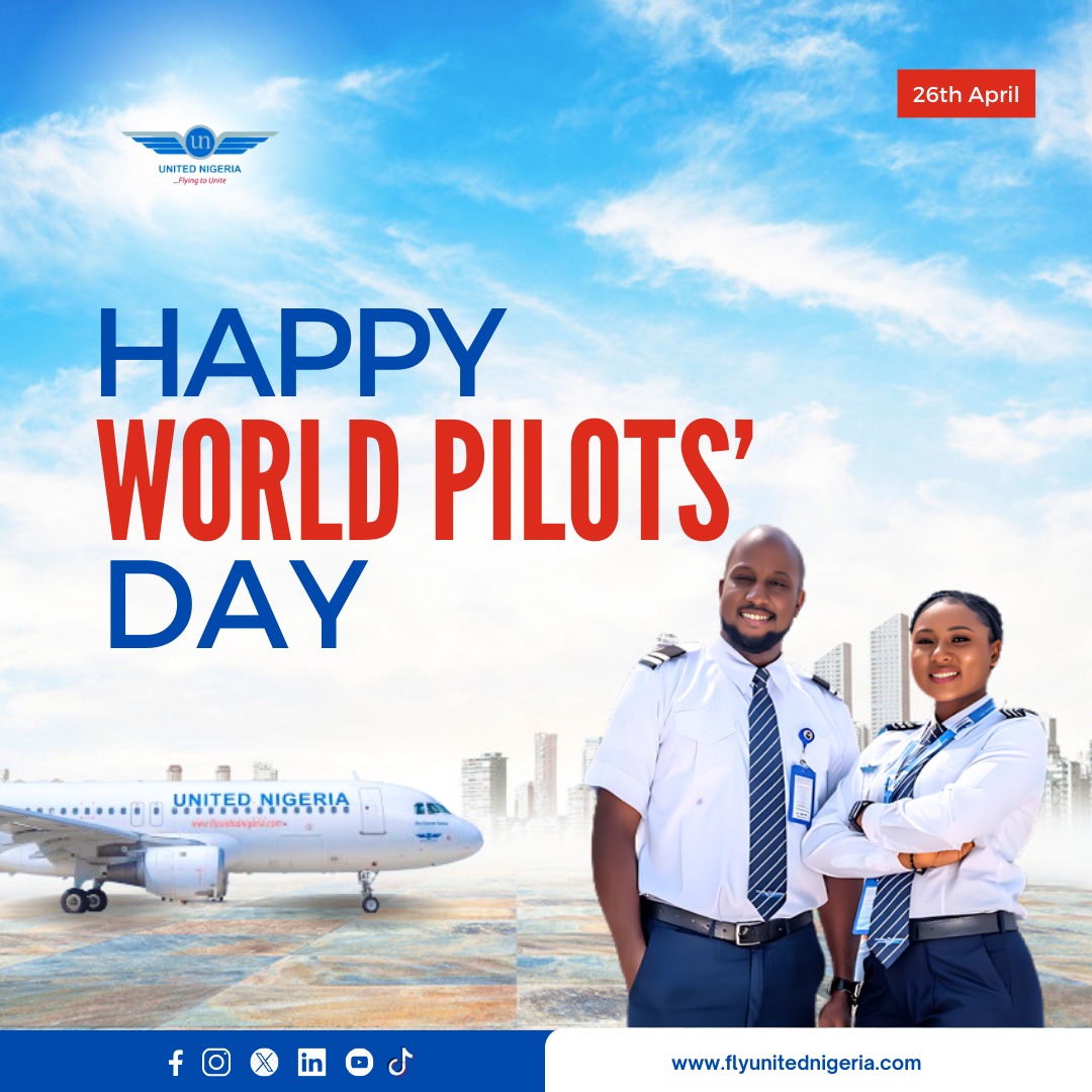 Celebrating the heroes who show up everyday to make our business of flying a success. We are grateful that you continue to transport our passengers safely. Here’s to many more years of reaching higher altitudes!✈️💨 Happy World Pilot’s Day!🧑‍✈️ #UnitedNigeriaAirlines…