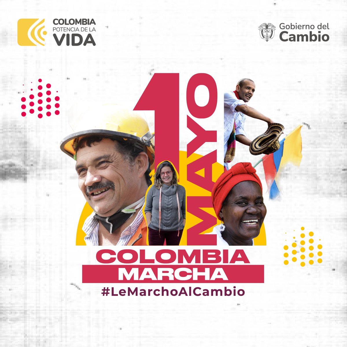 Este 1 de mayo #LeMarchoAlCambio.

Juntos nos moveremos por los derechos de todas y todos los colombianos, porque solo con un pueblo vivo podremos hacer de Colombia una Potencia Mundial de la Vida.

A las calles este miércoles por el trabajo, la vida, la Paz, la democracia y el…