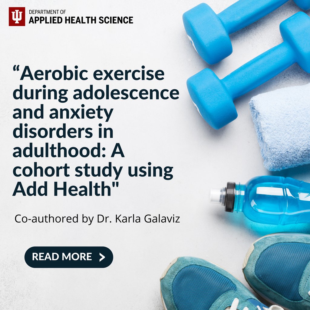 This new paper, co-authored by Dr. Karla Galaviz, explores aerobic exercise during adolescence and anxiety disorders in adulthood. Check it out at pubmed.ncbi.nlm.nih.gov/38603706/ #AerobicExercise #Adolescence #CohortStudy