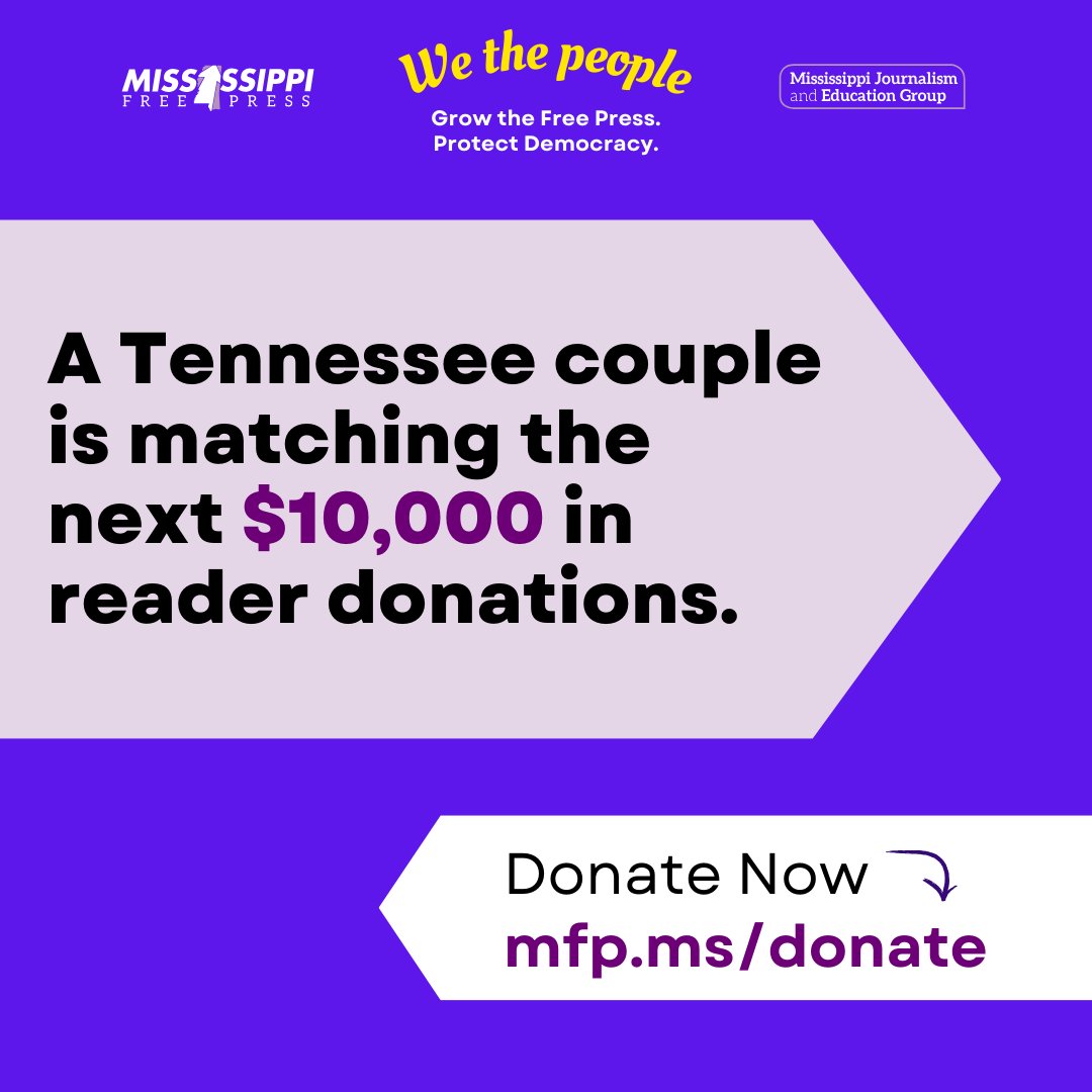 Thank you to everyone who helped us meet the Tom and Ellen Prewitt match! You turned $5,000 into $10,000 for independent journalism. The matches continue! Right now, a Tennessee couple is MATCHING your next $10,000 in gifts. givebutter.com/mfpdonate