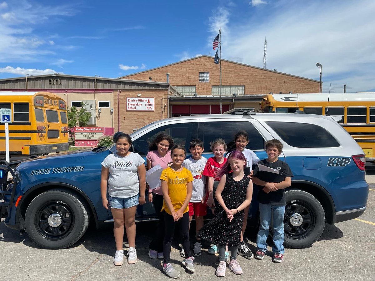 What better way to celebrate Friday than to attend a career fair hosted by the Kinsley-Offerle Elementary School?! Thank you for having the Kansas Highway Patrol come and talk about our career opportunities and answer some questions from our youth! #khp #coyotepups