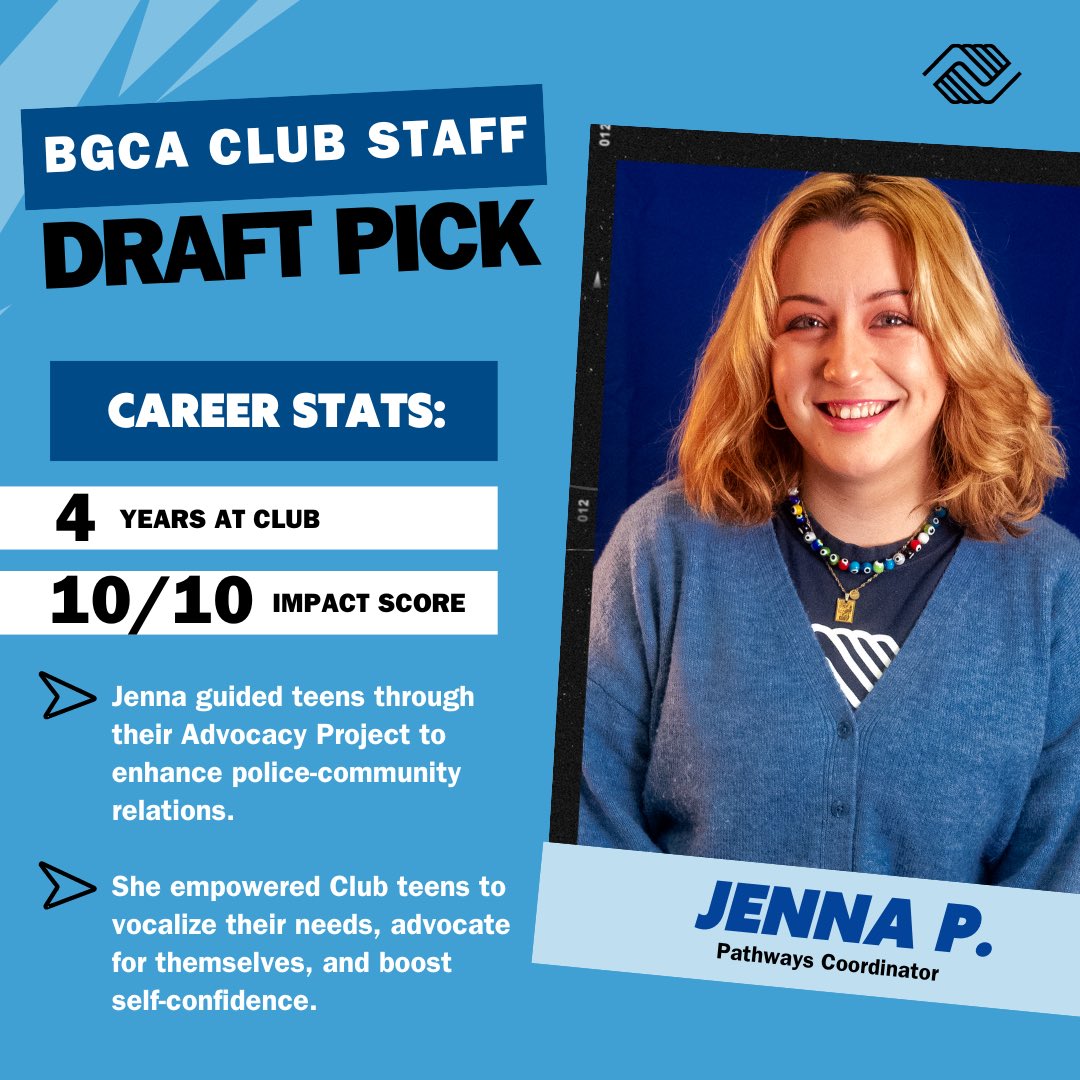 BGCA_Clubs's tweet photo. This weekend, every team is trying to find their next group of game-changing players at the #NFLDraft. 

We are fortunate to have a deep bench of Game Changers and caring Club staff who #InspireChange every day around the country!💙🤩 https://t.co/atKMslEvHM