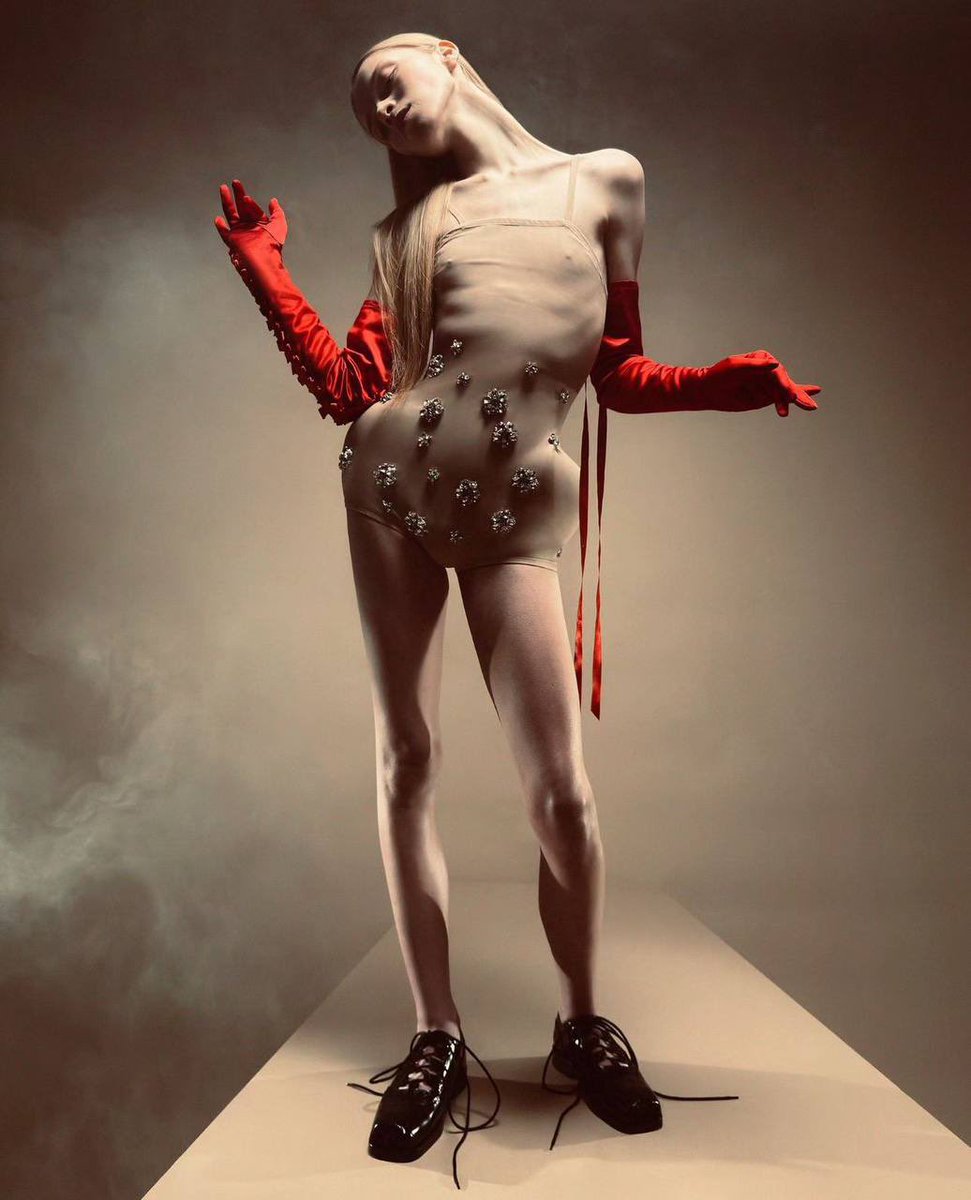 ICONIC: Alex Consani with Colin Jones in ✨Jean Paul Gaultier✨ by Simone Rocha Couture 2024 for Document Journal.