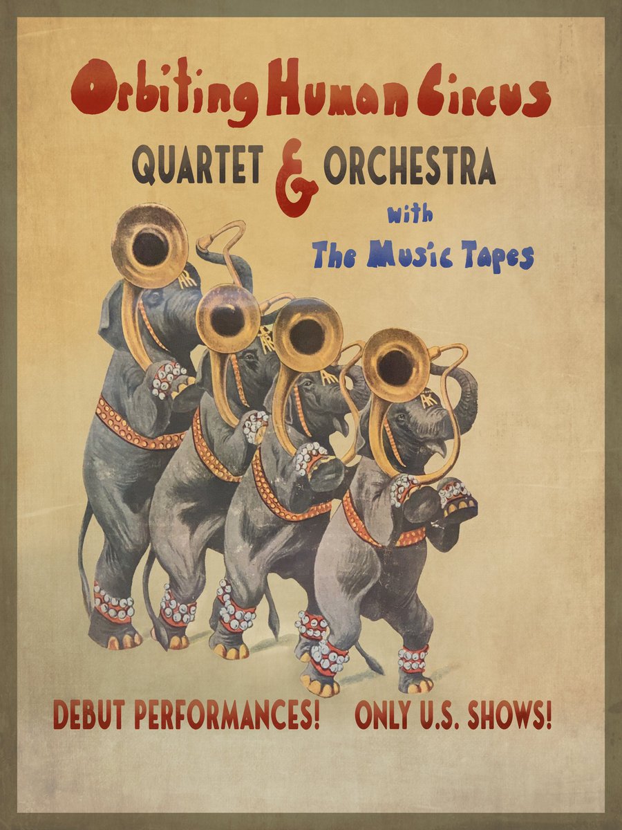 On stage for the first time - @OrbitingHuman Circus Quartet and Orchestra w/ The Music Tapes! Tickets: tinyurl.com/2s3s6rp3 🎟️ 6/19 Portland, ME – SPACE 6/21 Brooklyn, NY – The Sultan Room 6/22 Silver Spring, MD – Quarry House Tavern 6/23 Philadelphia, PA – Johnny Brenda’s