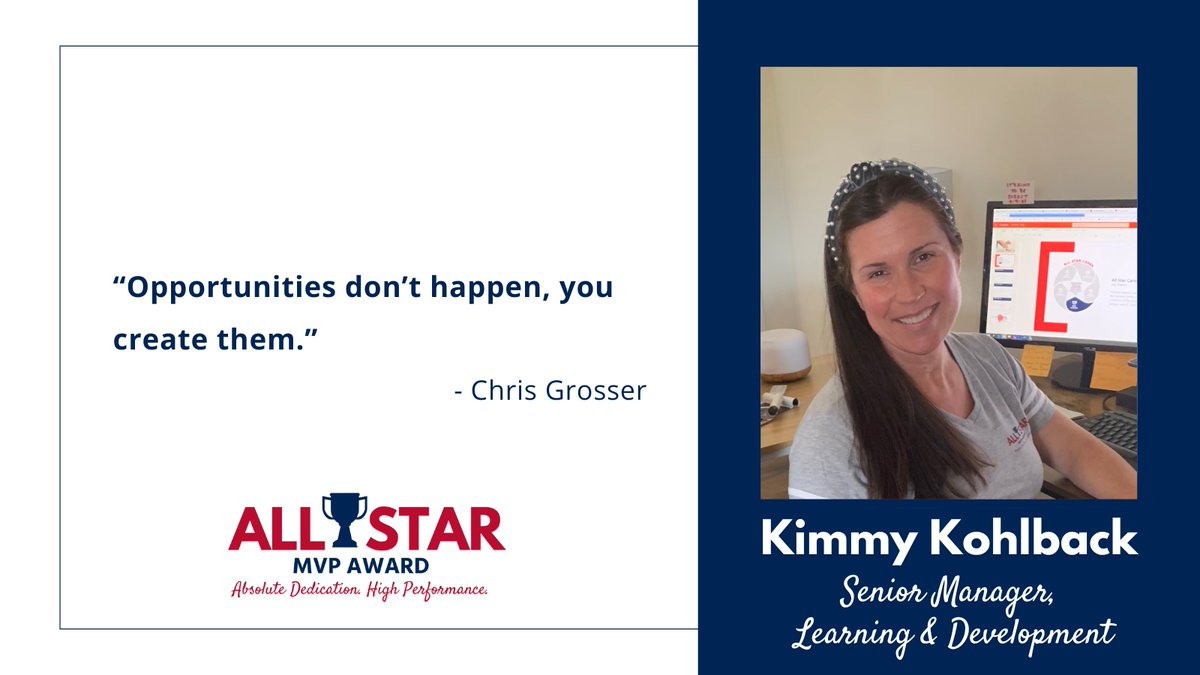 April MVP Kimmy Kohlback, Senior Manager for Learning & Development, wants to kick off your week with a motivational thought. #MVP #Leadership