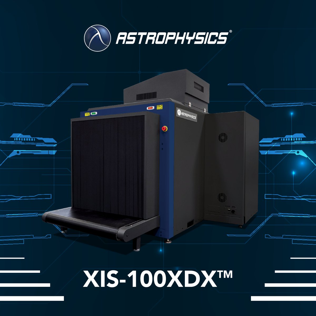 AstrophysicsInc's tweet image. Securing airports and cargo facilities worldwide, the XIS-100XDX™ is a dual-view system designed for screening heavy baggage. The XIS-100XDX™ is offered with our exclusive AI software, making it an invaluable asset to freight-forwarding.   
 
#xraysecurity #technology