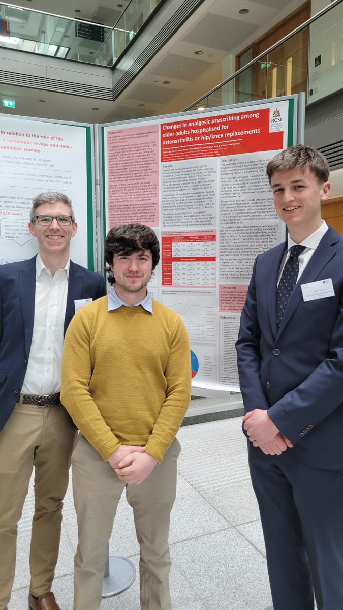 Fantastic couple of days at #HSRPP2024, huge thanks to all the @PharmCareUCC team for hosting. Very proud of our two MPharm students Aaron and Edward presenting their @rss_rcsi research, great ambassadors for @RCSIPharmBioMol!