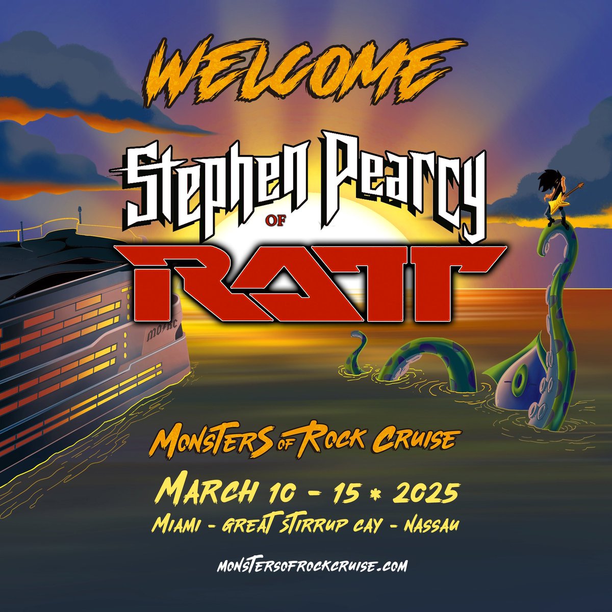 💥 You Take The Midnight Subway Train….

⚡️ Please welcome Stephen Pearcy and the boys to the 2025 Monsters Of Rock Cruise!🛳️🏴‍☠️
Monstersofrockcruise.com #morc2025 #rattnroll #StephenPearcy #miami #caribbean #monstersofrockcruise