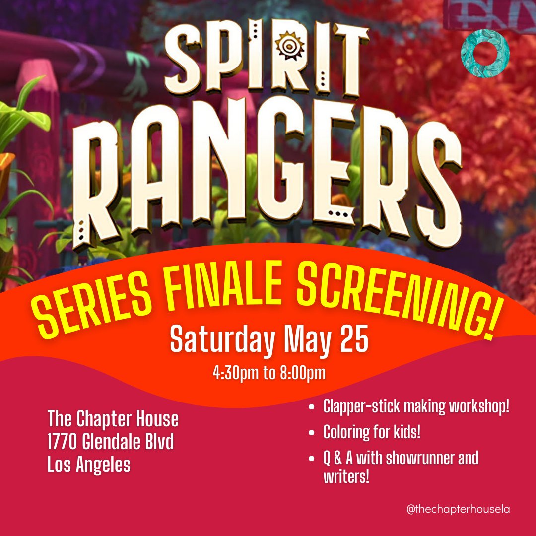 📢SAVE THE DATE for TCH’s upcoming family screening of the series finale of Spirit Rangers. 

🔗Registration TBA.

 #TheChapterHouseLA #TheChapterHouse #TongvaTerritory #EchoPark #TCH #SpiritRangers #NativeStorytellers #IndigenousMedia #FamilyActivity