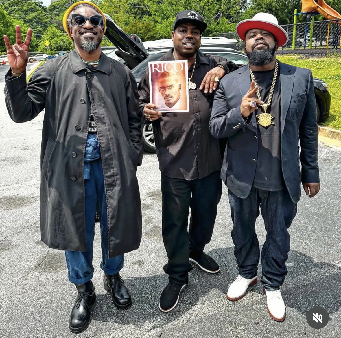 OutKast & Daz Dillinger at Rico Wade’s private service 🕊️