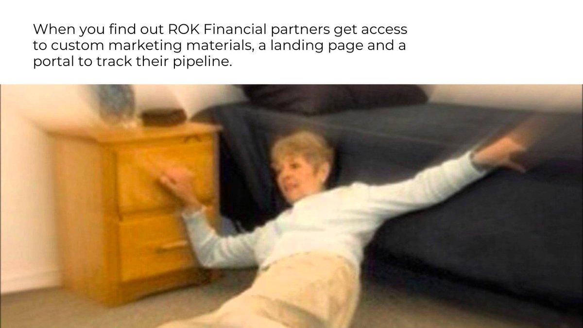 It doesn’t get any easier to get your clients the funding they need.

Partner with ROK now:  rokfi.biz/Become-A-Partn…

#partner #becomeapartner #businesspartner #partnershipopportunity #smallbusiness #partnership #rokpartner #smallbusinessloans #alternativefinance