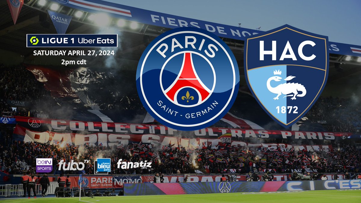 Tomorrow PSG can wrap up Ligue 1 Uber Eats title with a win or draw when they host le Havre at Parc des Princes. In the event that the title is won tomorrow, the Trophy presentation won't take place 'til May 11, 2024 per Ligue 1 rules. @Ligue1UberEats @PSG_inside